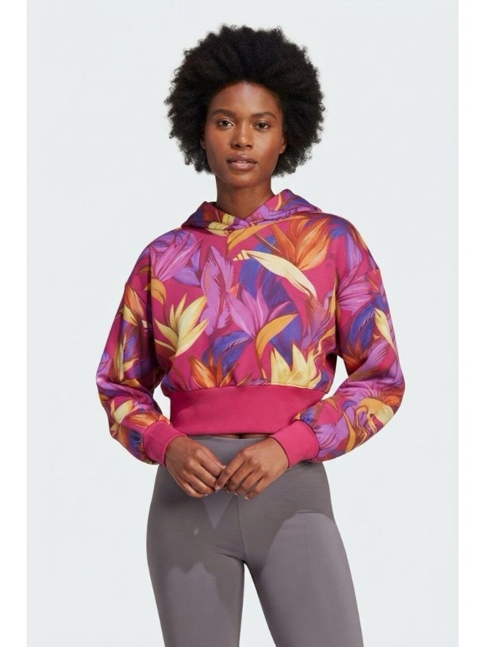 Adidas x Farm Rio ‘Birds Of Paradise’ Cropped Hoodie Women’s Size XS  New